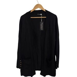 Classic Black Cardigan with Gold Buttons